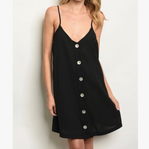 NEW Entro black button front dress - Picture 2 of 7